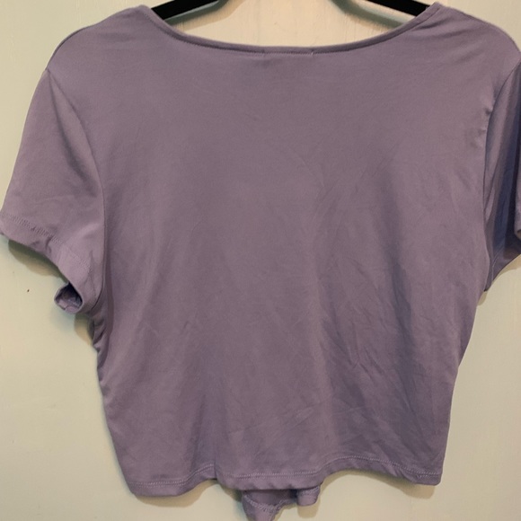 Hearts Collective Coastal Blue Short Sleeve Round Neck Crop Top, Size XL - Picture 4 of 5